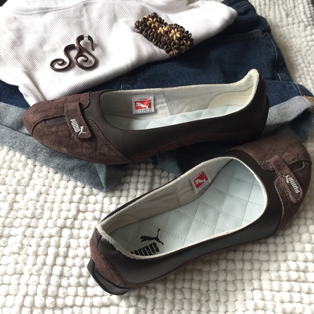 Brown Puma Sport Lifestyle ballet flats